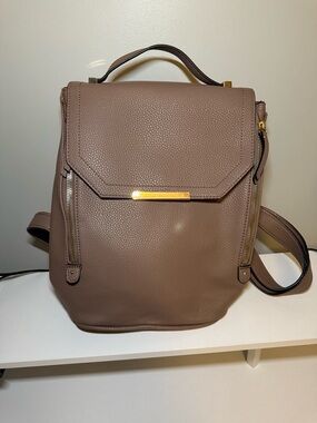 Call It Spring Taupe Pebble-Texture Backpack with Gold Hardware